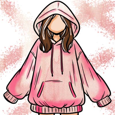 girl in oversized hoodie