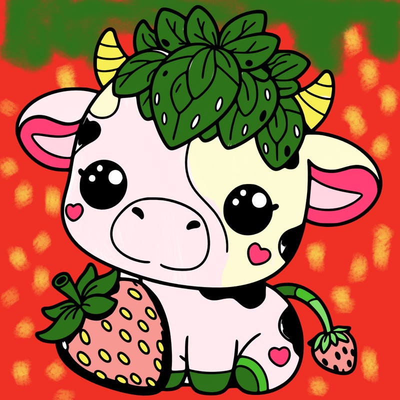 cute strawberry cow