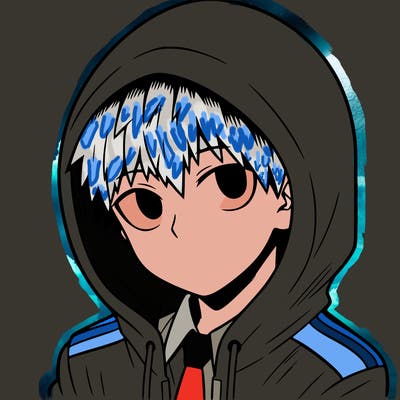 manga character with a hoodie