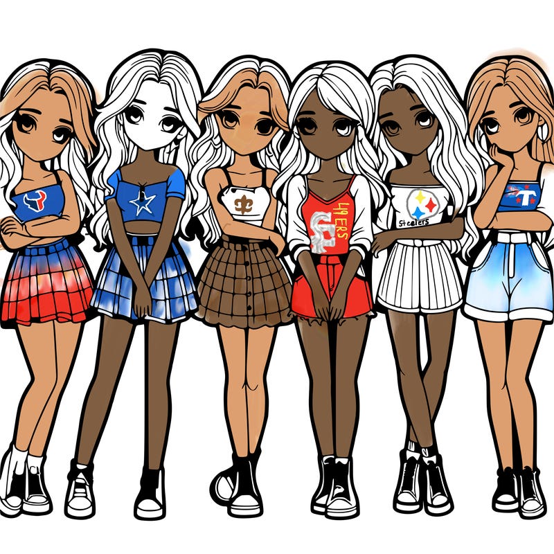 a group of girls realistic