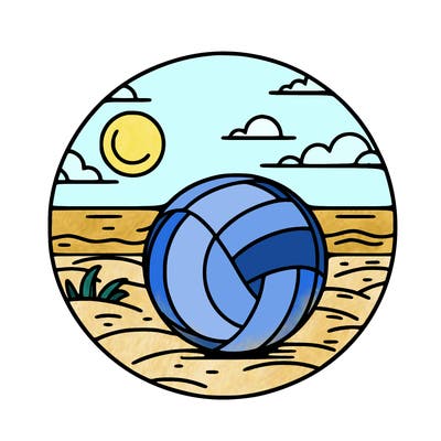 volleyball on a beach