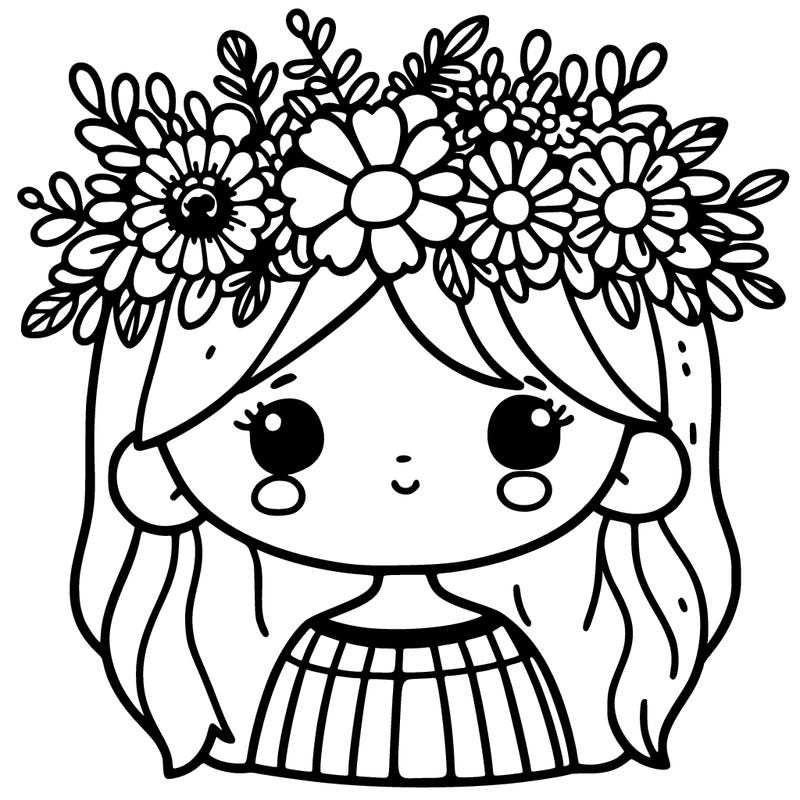 girl with flowers crown