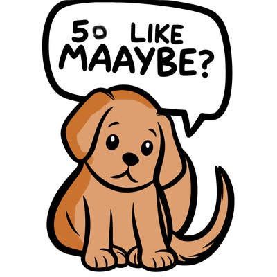 a puppy that says 5 like maybe