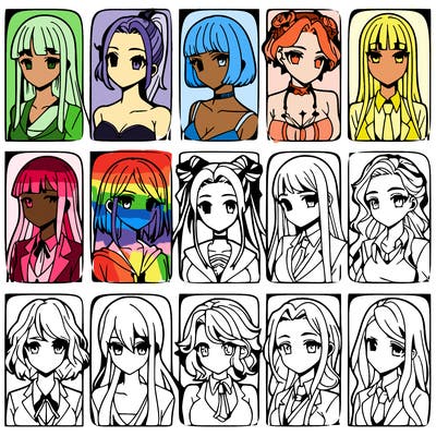 girls that look diffrent anime