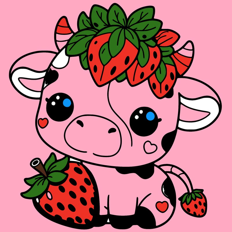 cute strawberry cow