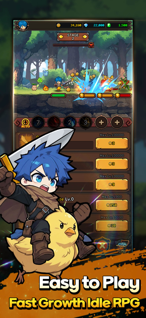 Dragon Slayer IDLE RPG - Dragon Slayer IDLE RPG gameplay showing pixel art combat and character upgrade interface.