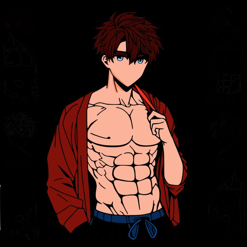 hot anime boy with a 6 pack