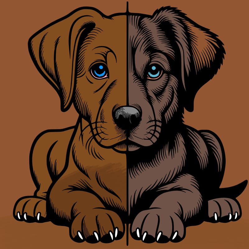 realistic dog split picture