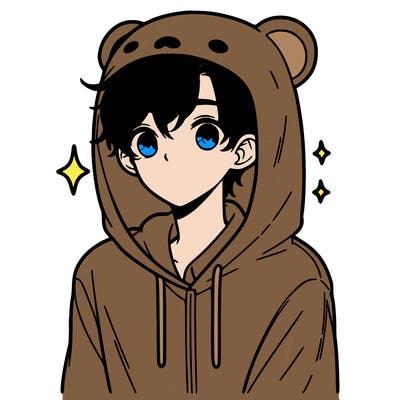 a 17 year old boy in a cute animal hoodie