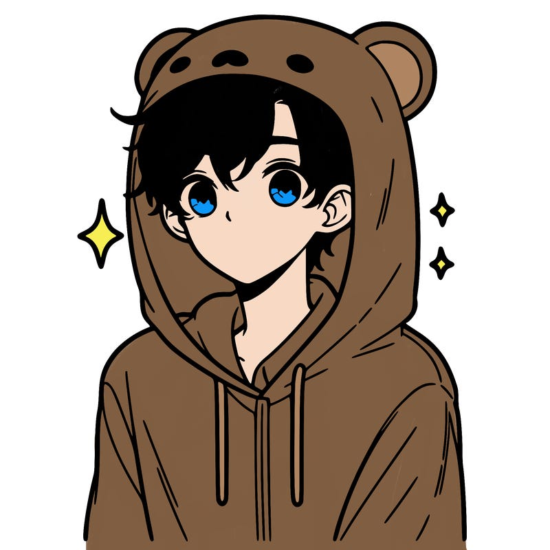 a 17 year old boy in a cute animal hoodie