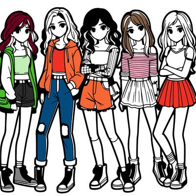 a group of teenage girls