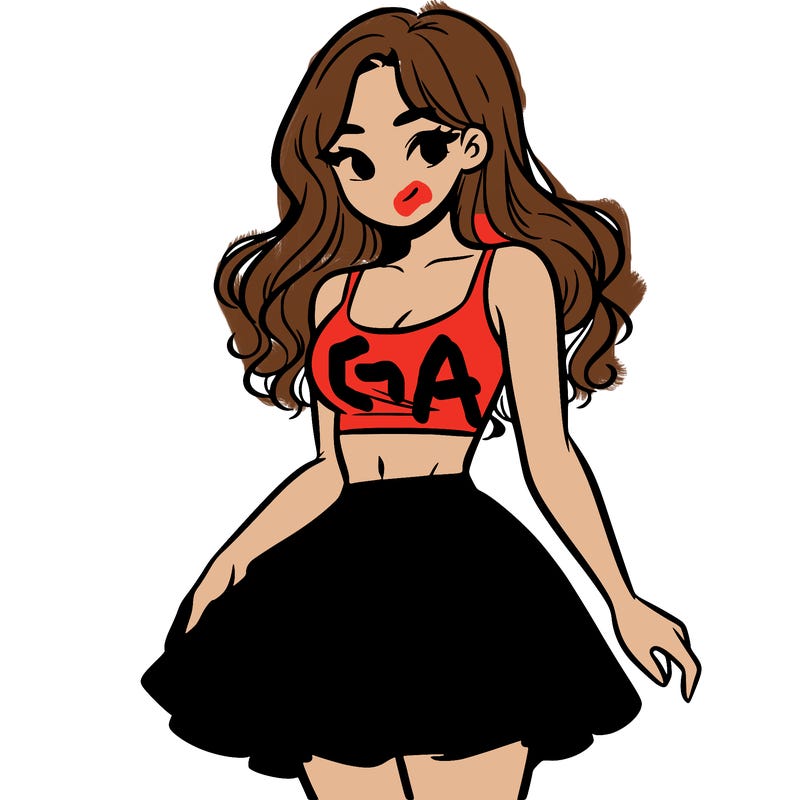 woman in a skirt and crop top