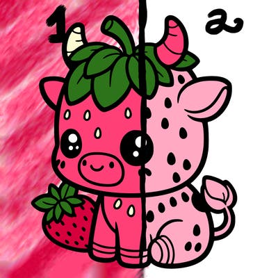 cute strawberry cow