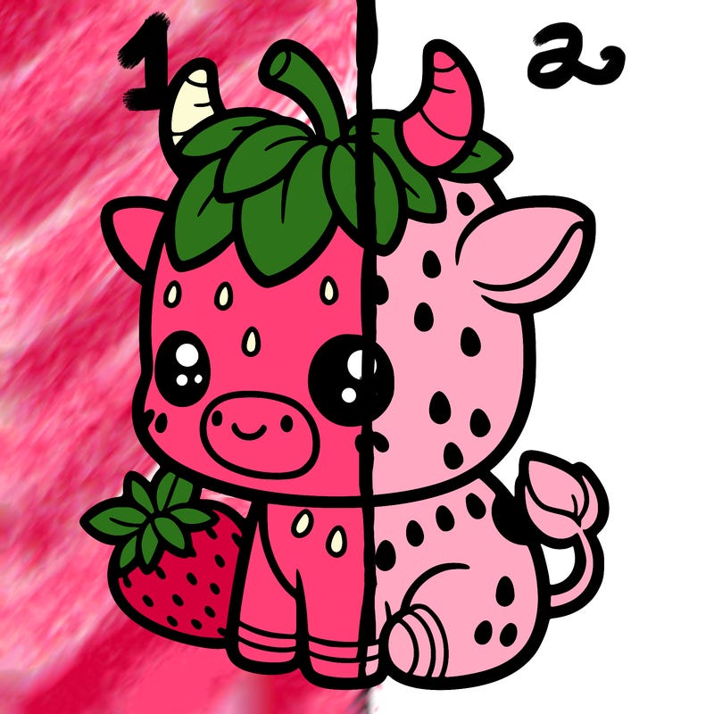 cute strawberry cow