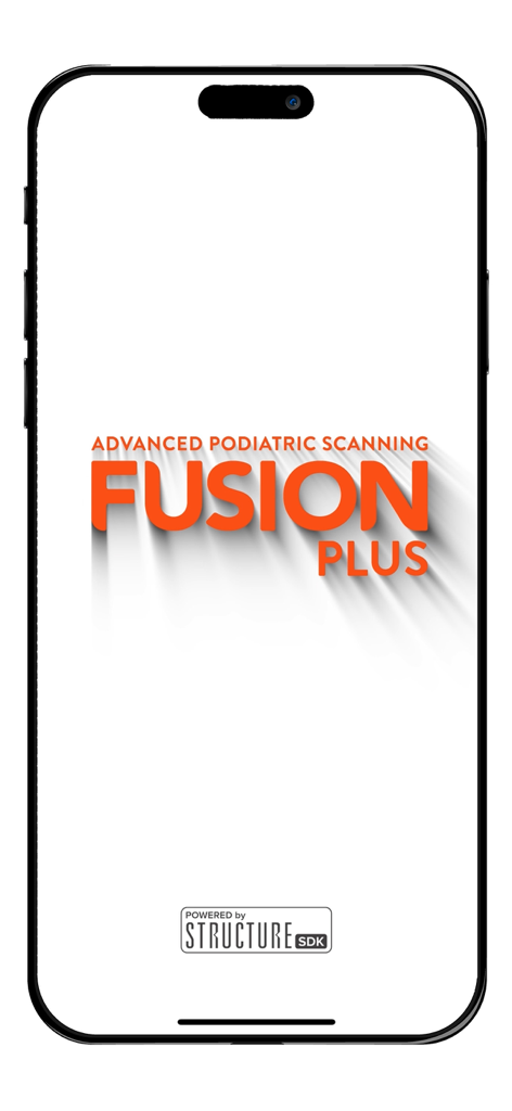 FUSION Plus - FUSION Plus app splash screen for advanced podiatric scanning