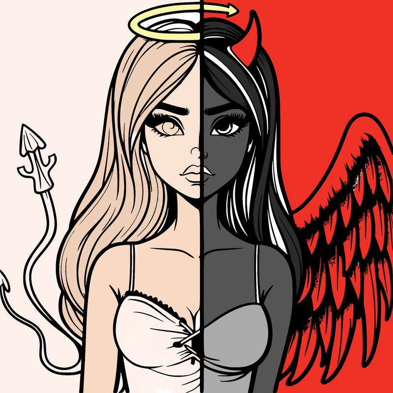 devil vs angel realistic girl