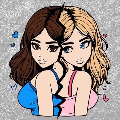 realistic girl split