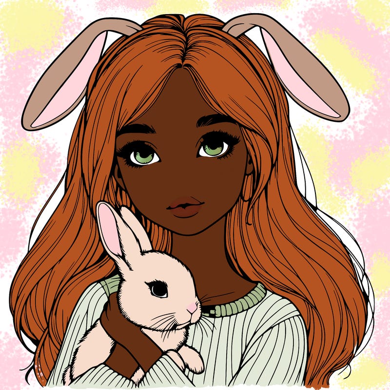 realistic girl with a bunny