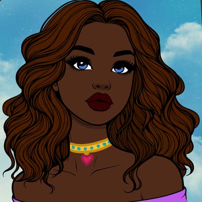 realistic girl with wavy hair and lips