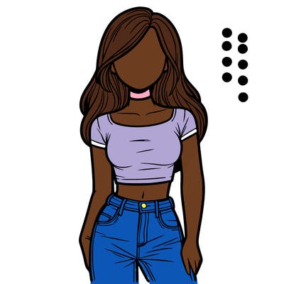 girl with a crop top and jeans