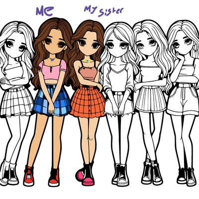 a group of girls realistic