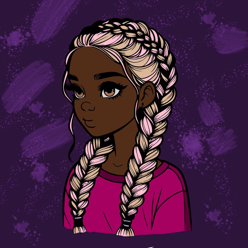 realistic girl with braids