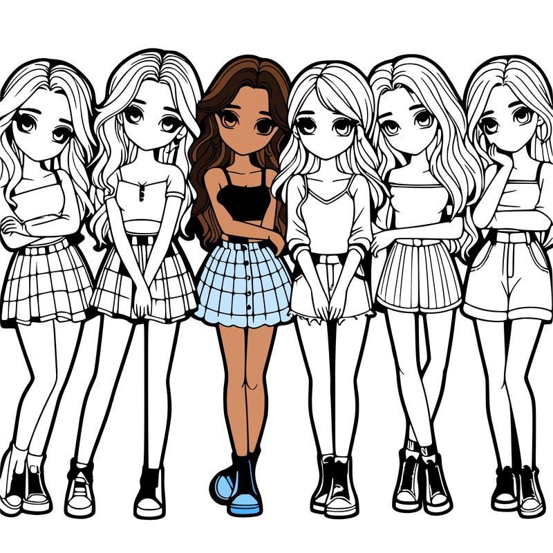 a group of girls realistic