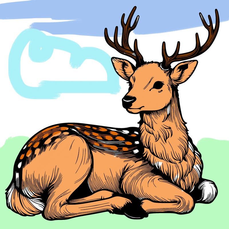 realistic deer with antlers