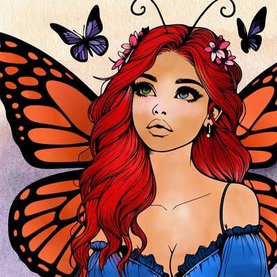 butterfly fairy realistic girl