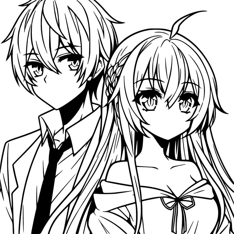 anime girl with her boyfriend