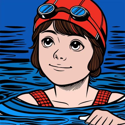 realistic girl swimmer