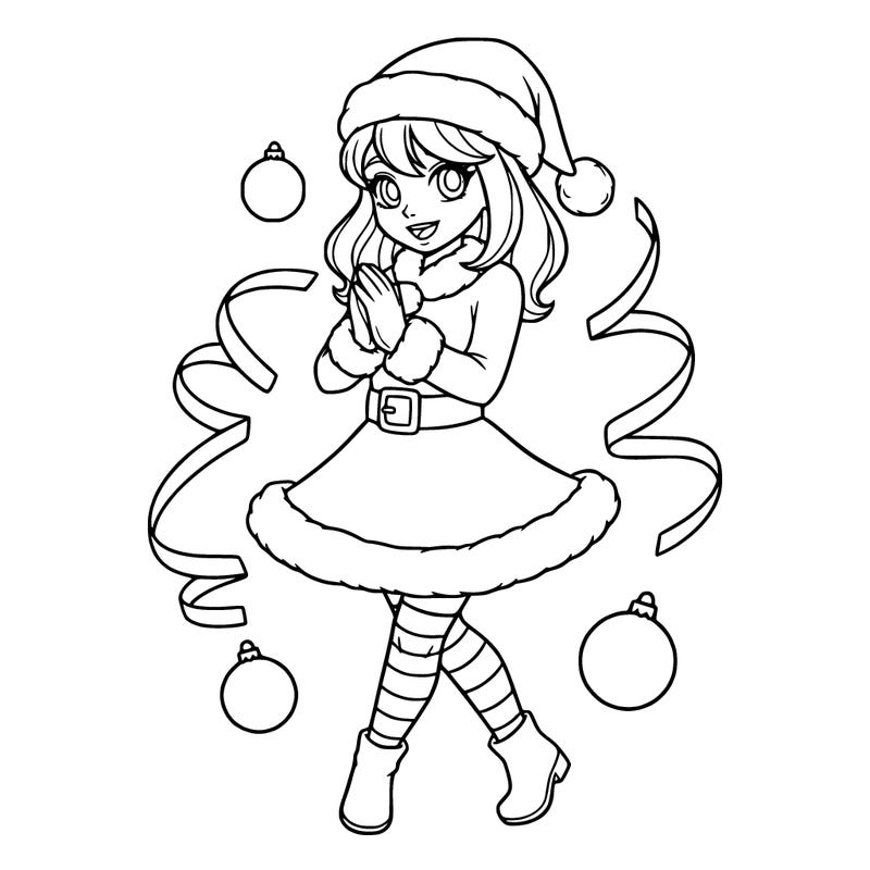 girl with a christmas outfit easy