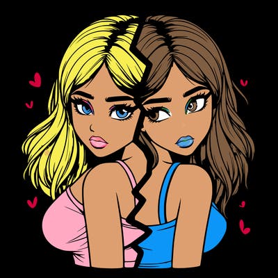 realistic girl split