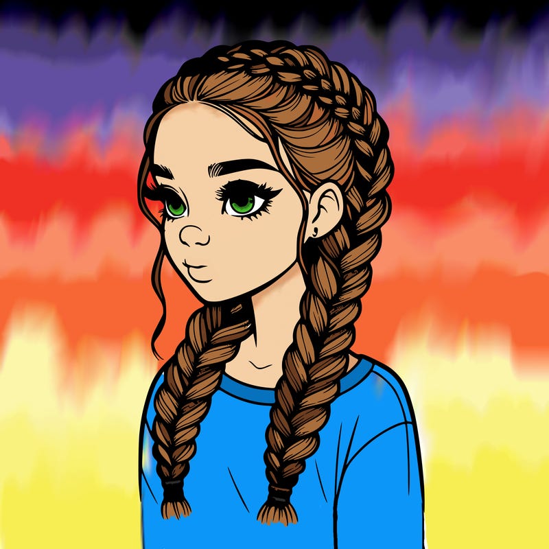 realistic girl with braids