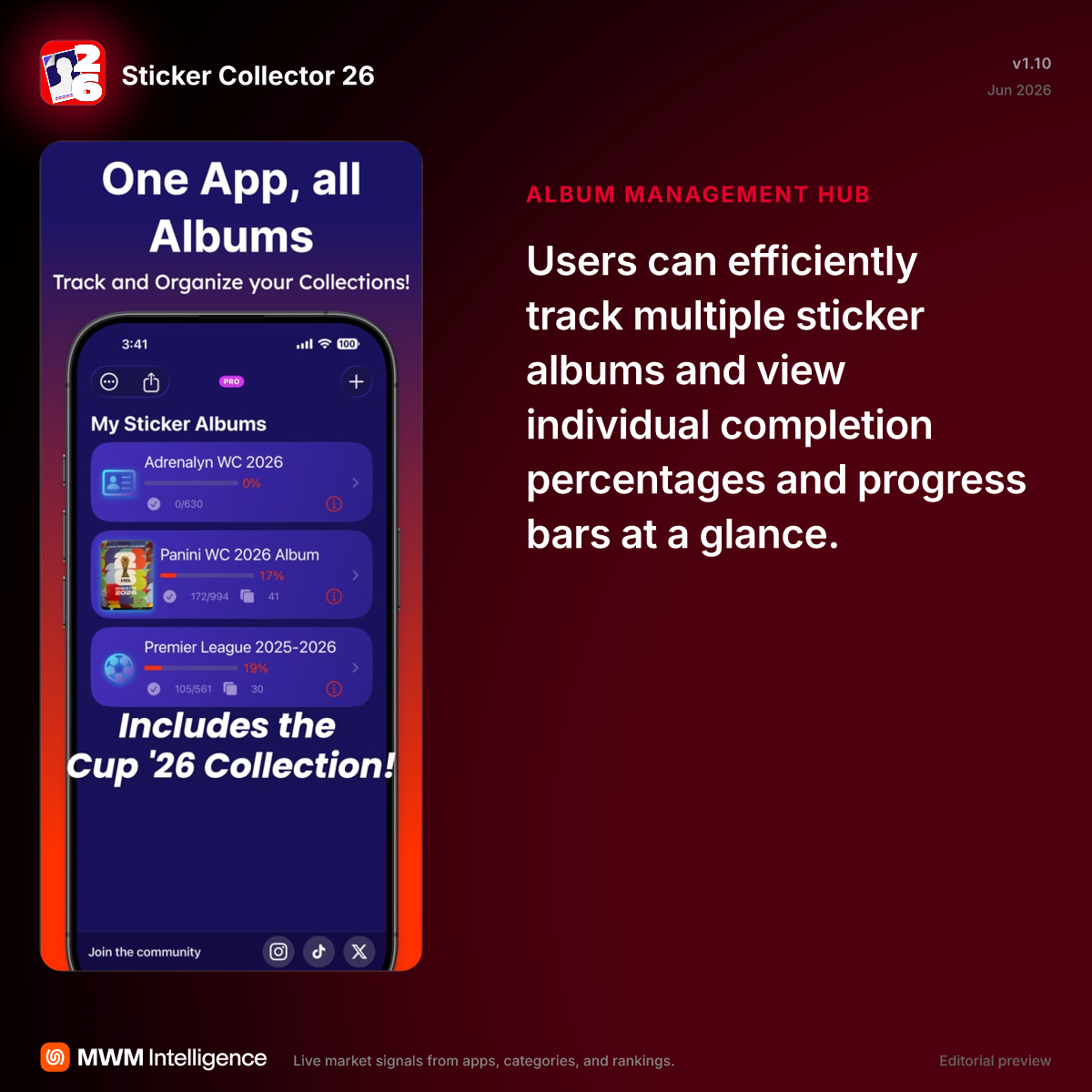 Sticker Collector 26 - Sports App | MWM