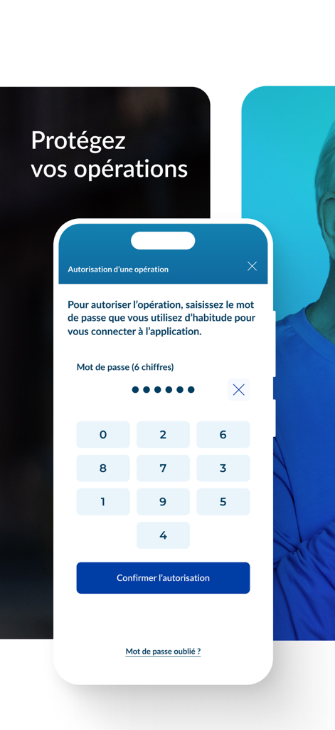 La Banque Postale mobile app secure authorization screen