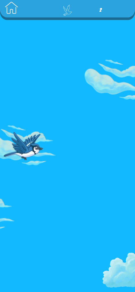 Cozy & Comfy Coloring Book - ミニゲーム中に空を飛ぶアオカケス