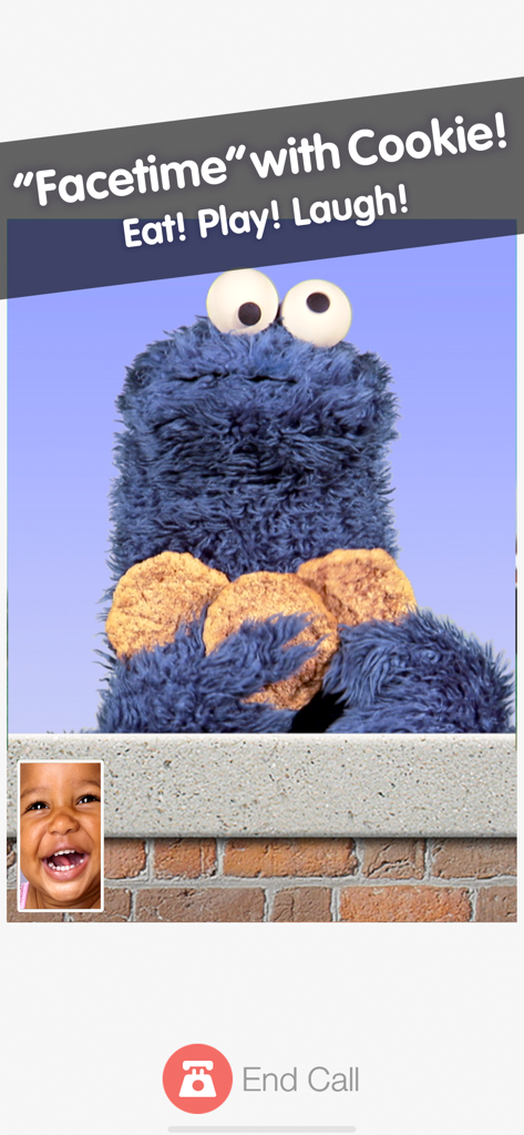Cookie Calls - Simulated video call with Cookie Monster in the Cookie Calls app