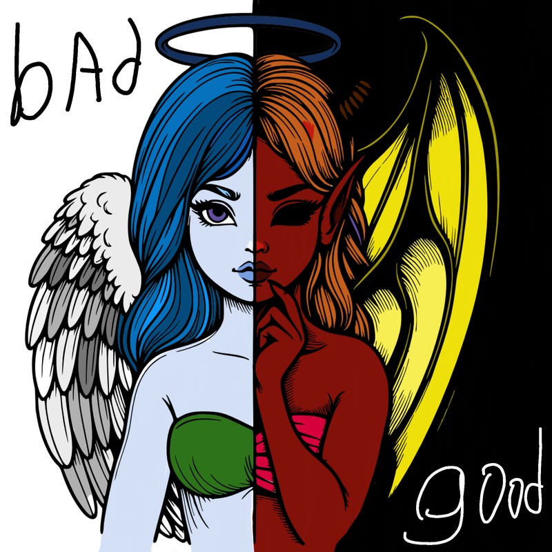 realistic angel half demon