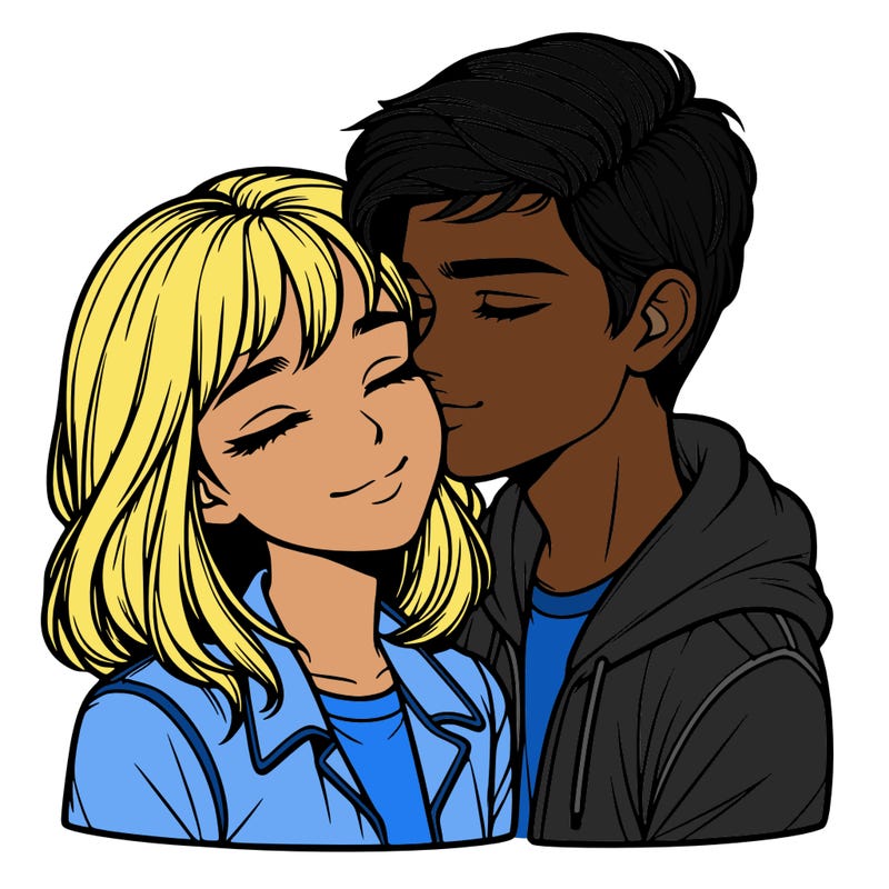 realistic girl and boy  love
