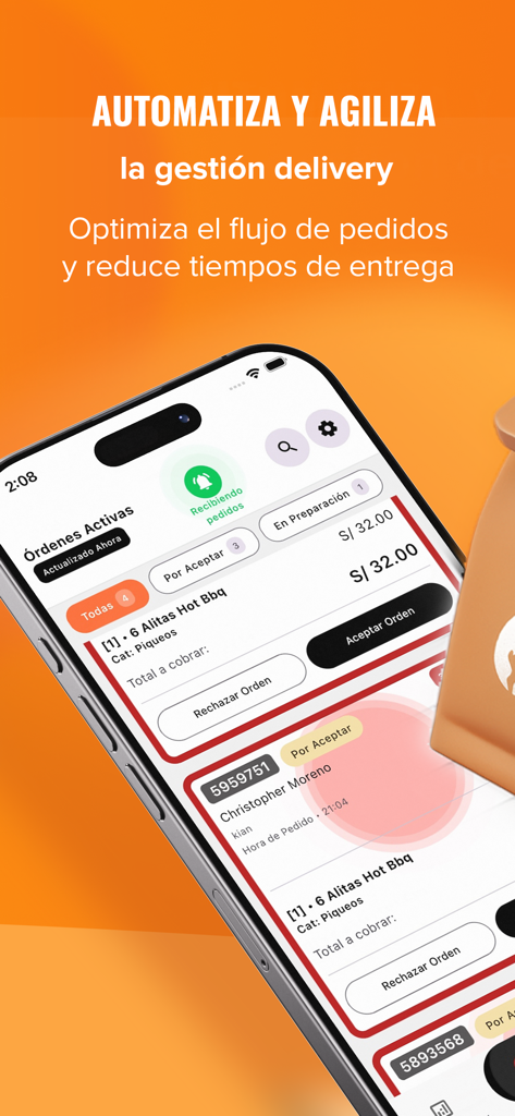 Llamafood Operations - Mobile screen of Llamafood Operations app displaying restaurant delivery order management.