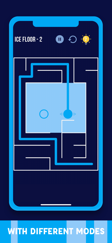 Mazes & More: Classic Maze - A screenshot of the Mazes and More app showing a logic puzzle in Ice Floor mode