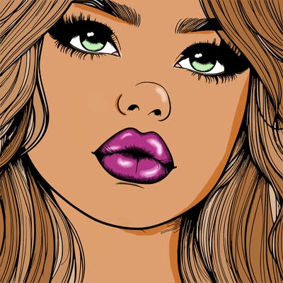 really realistic girl with lips