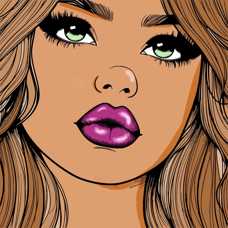 really realistic girl with lips