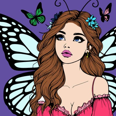 butterfly fairy realistic girl
