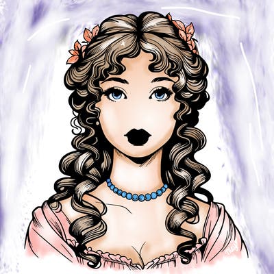 realistic regency era girl with lips