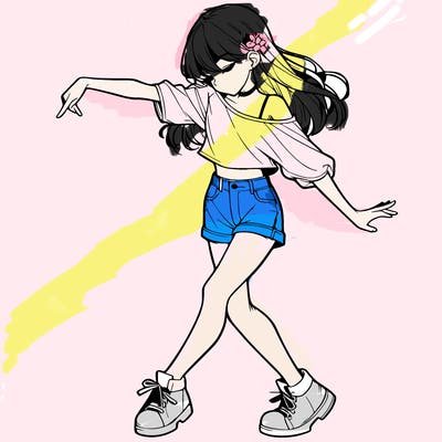 realistic girl danceing