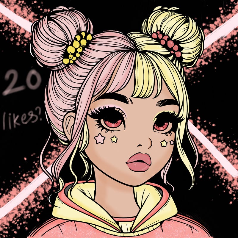 realistic girl with space buns
