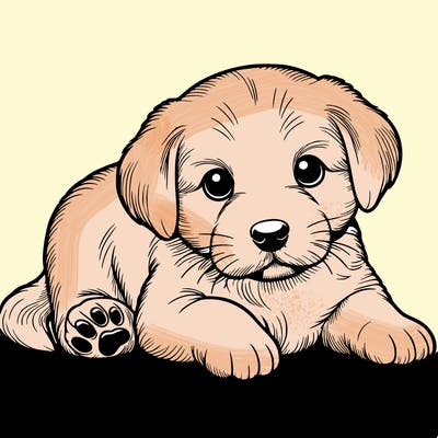 a cute realistic puppy