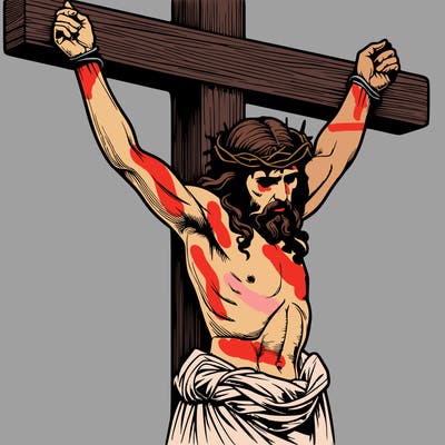 jesus realistic on the cross
